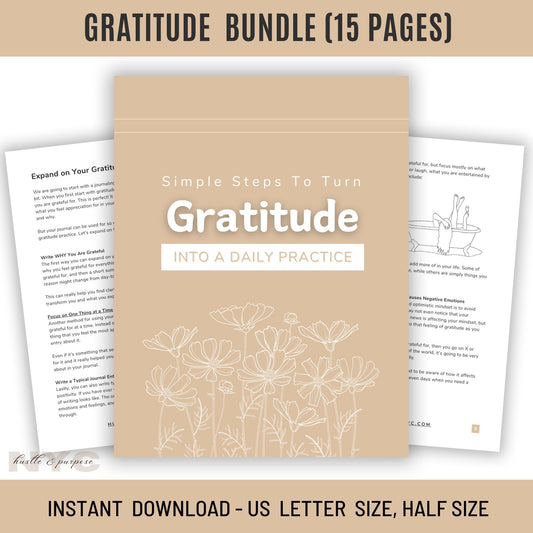 Daily Gratitude Bundle - Simple Steps to Turn Gratitude Into a Daily Practice