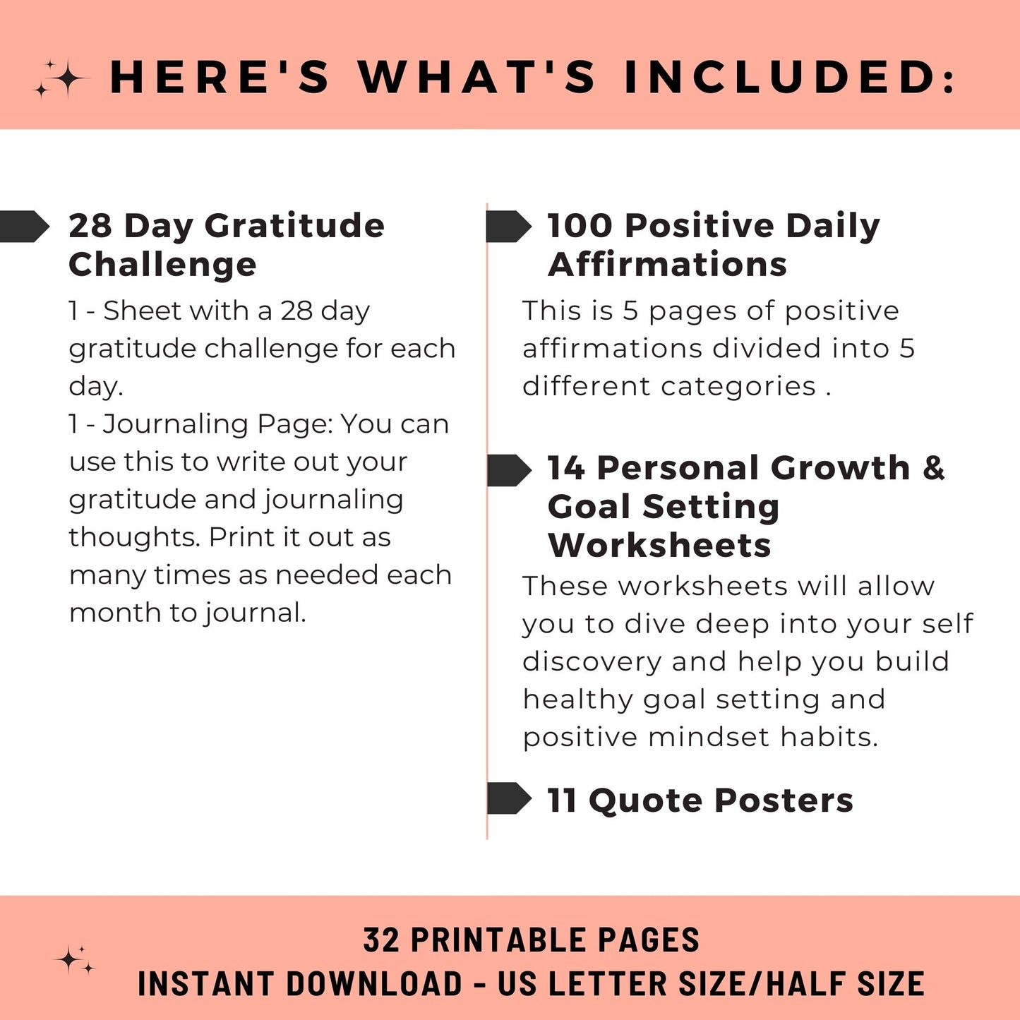 Goal Setting Printable Bundle for Positive Transformation