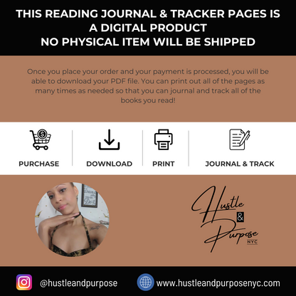 39-Page Reading Journal and Tracker Bundle - Brown Theme