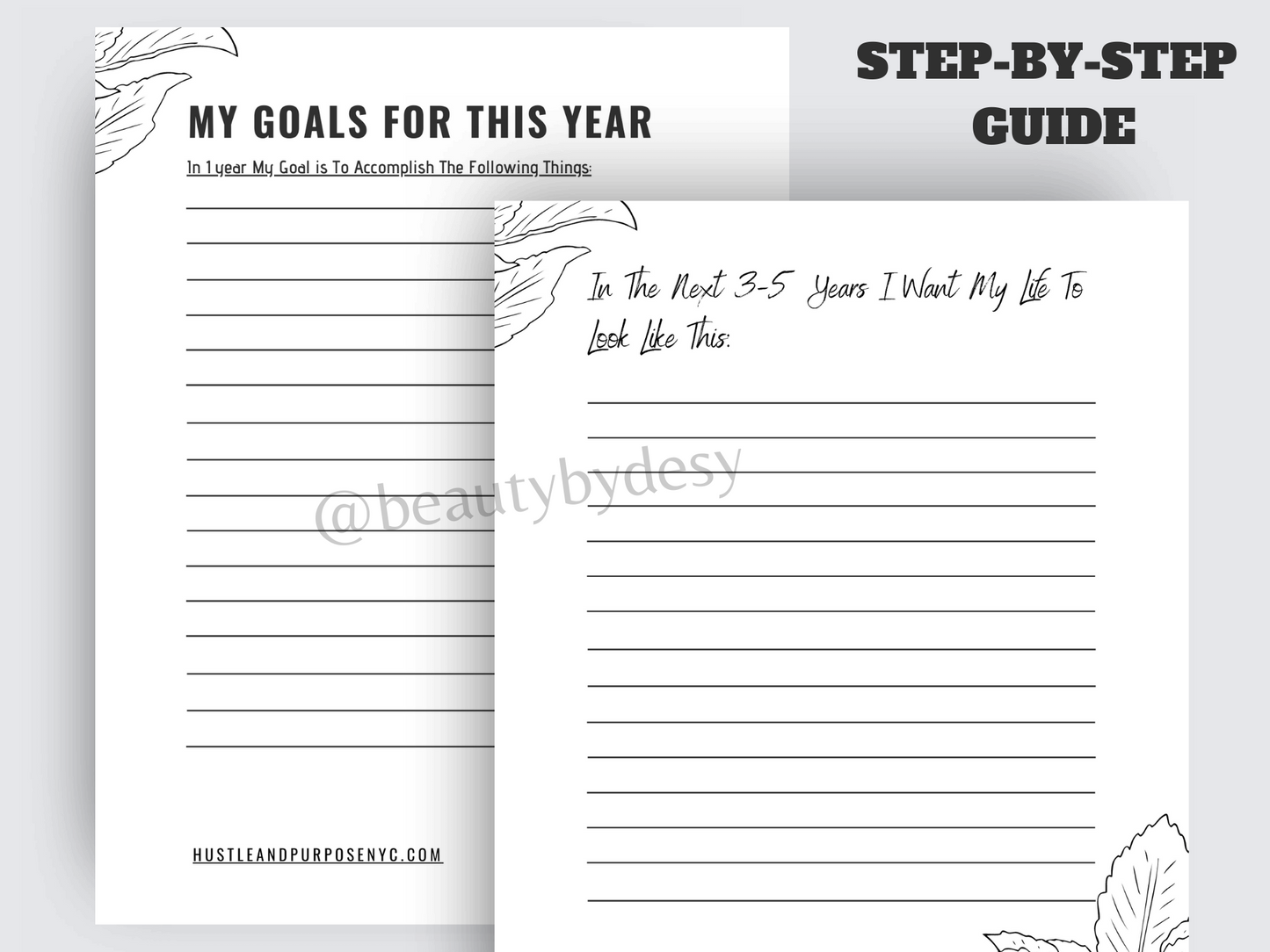 Girl Boss 90 Day Goal Setting Journal - Hustle & Purpose NYC