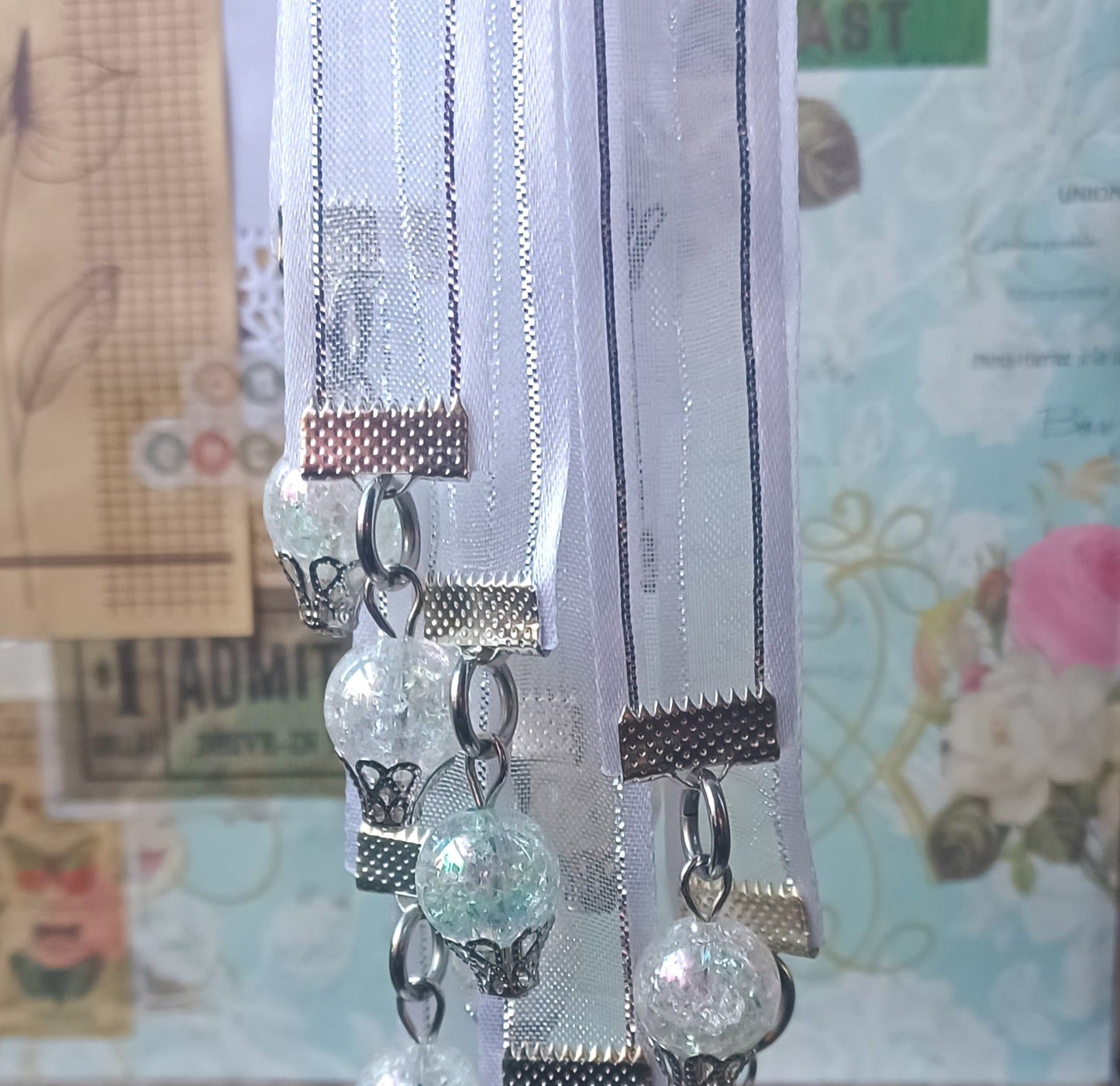 White Lace Ribbon Bookmark