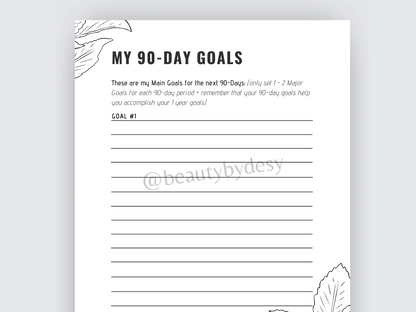 Girl Boss 90 Day Goal Setting Journal - Hustle & Purpose NYC